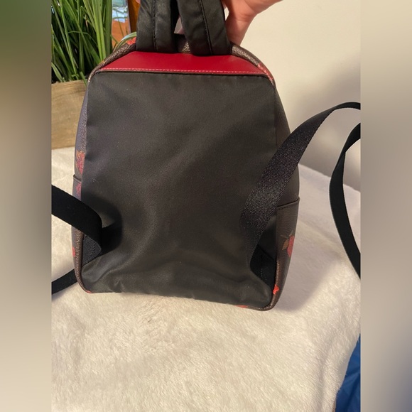 Coach Dark Brown Backpack with Red Floral Pattern no stains, no wear, almost new - Picture 16 of 16